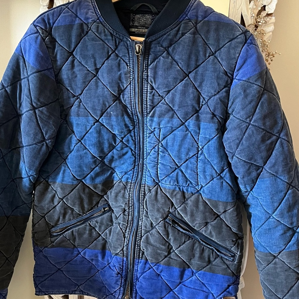 Scotch & Soda Patchwork Blue Puffer Jacket